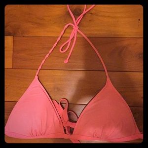 Neon pink halter bikini